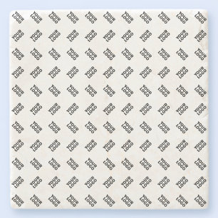 Your Logo Simple Alternating Repeating Pattern Stone Coaster