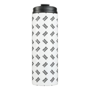 Your Logo Simple Alternating Repeating Pattern Thermal Tumbler