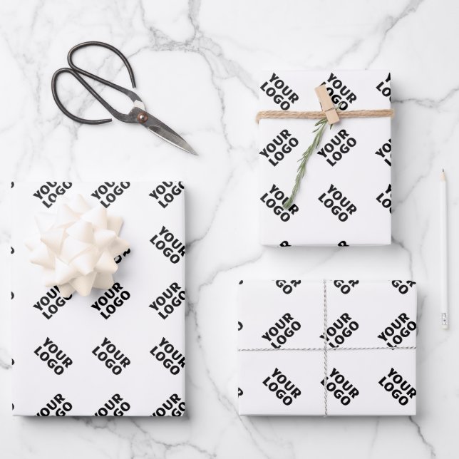 Your Logo | Simple Alternating Repeating Pattern Wrapping Paper Sheets (Front)