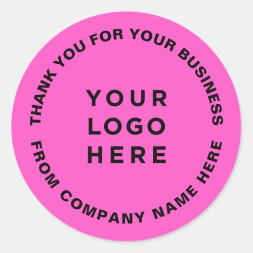Your Logo Simple and Professional Thank you Classic Round Sticker