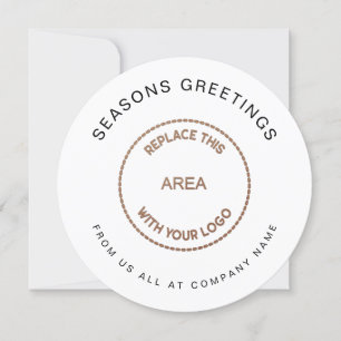 Your Logo Simple Corporate Christmas Circular Holiday Card
