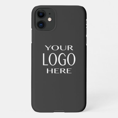 Your Logo  Simple Logo Replacement Dark Grey iPhone 11 Case
