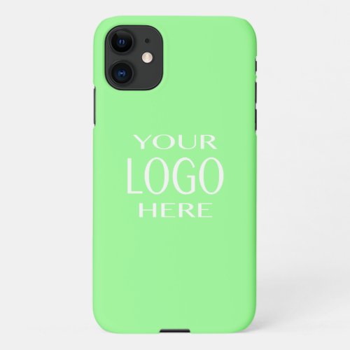 Your Logo  Simple Logo ReplacementLight Green iPhone 11 Case