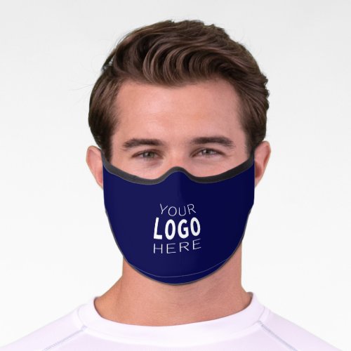 Your Logo  Simple Logo ReplacementNavy Blue Premium Face Mask