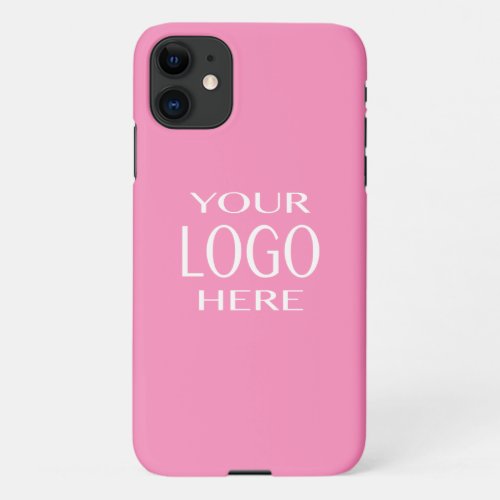 Your Logo  Simple Logo ReplacementPink iPhone 11 Case