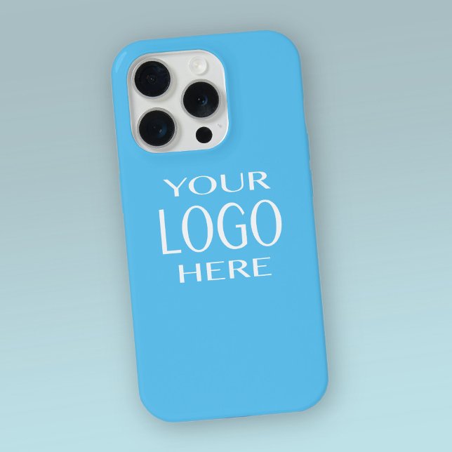 Your Logo | Simple Logo Replacement Sky Blue iPhone Case (Creator Uploaded)
