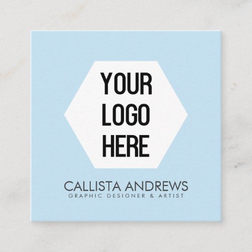 Your Logo Simple Modern Blue Black Typography Square Business Card