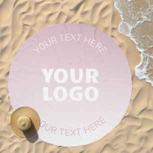 Your Logo Simple Modern Dusty Lavender Ombre Beach Towel