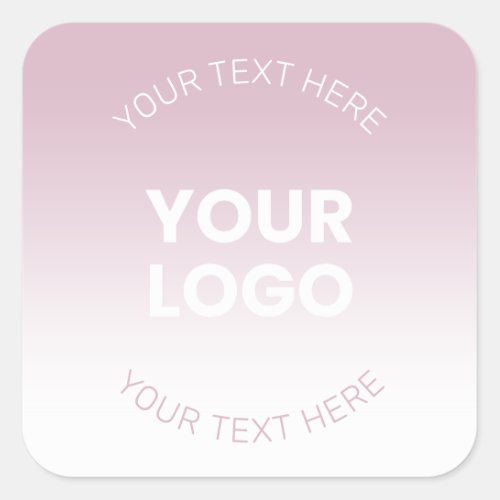 Your Logo  Simple Modern Dusty Lavender Ombre Square Sticker