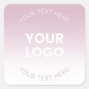 Your Logo Simple Modern Dusty Lavender Ombre Square Sticker