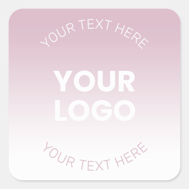 Your Logo | Simple Modern Dusty Lavender Ombre Square Sticker (Front)