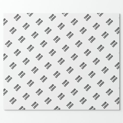Your Logo  Simple Repeating Diagonal Logo Wrappin Wrapping Paper
