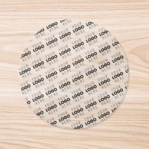 Your Logo Simple Repeating Diagonal Pattern Clear Classic Round Sticker