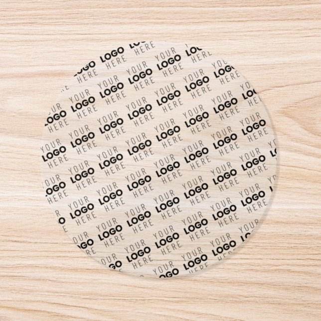 Your Logo Simple Repeating Diagonal Pattern Clear Classic Round Sticker (Single)