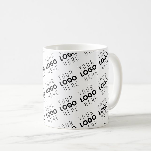 Your Logo Simple Repeating Diagonal Pattern Coffee Mug (Front Right)