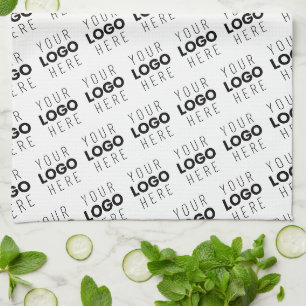 Your Logo Simple Repeating Diagonal Pattern Kitchen Towel