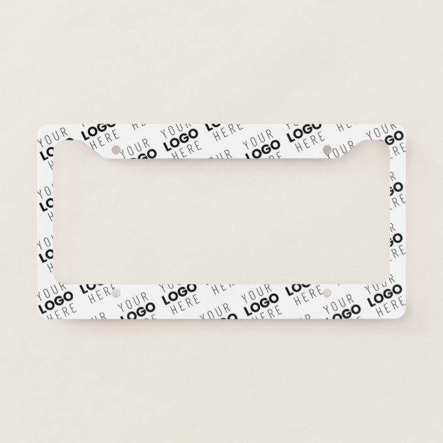 Your Logo Simple Repeating Diagonal Pattern License Plate Frame (Front)