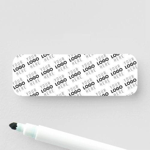 Your Logo Simple Repeating Diagonal Pattern Name Tag