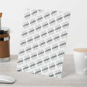 Your Logo Simple Repeating Diagonal Pattern Pedestal Sign
