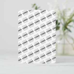 Your Logo Simple Repeating Diagonal Pattern Thank You Card