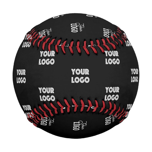 Your Logo Simple Repeating Logo | Black Baseball (Front)