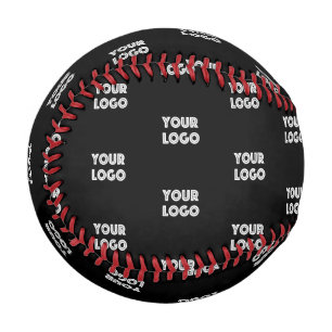 Your Logo Simple Repeating Logo Black Baseball