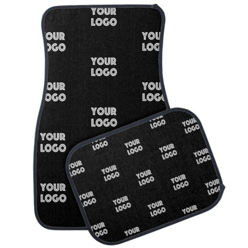 Your Logo Simple Repeating Logo  Black Car Floor Mat