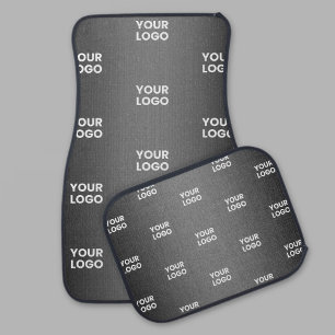 Your Logo Simple Repeating Logo   Black Car Floor Mat