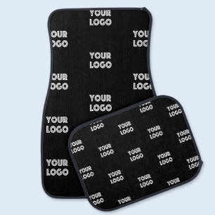 Your Logo Simple Repeating Logo Black Car Floor Mat