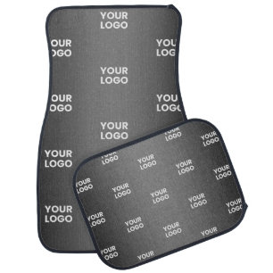 Your Logo Simple Repeating Logo   Black Car Floor Mat
