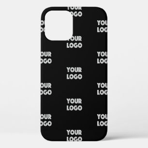 Your Logo Simple Repeating Logo Black iPhone 12 Pro Case