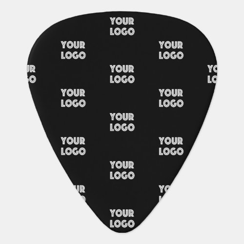 Your Logo Simple Repeating Logo  Black Guitar Pick