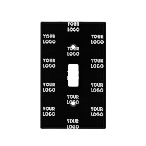 Your Logo Simple Repeating Logo  Black Light Switch Cover