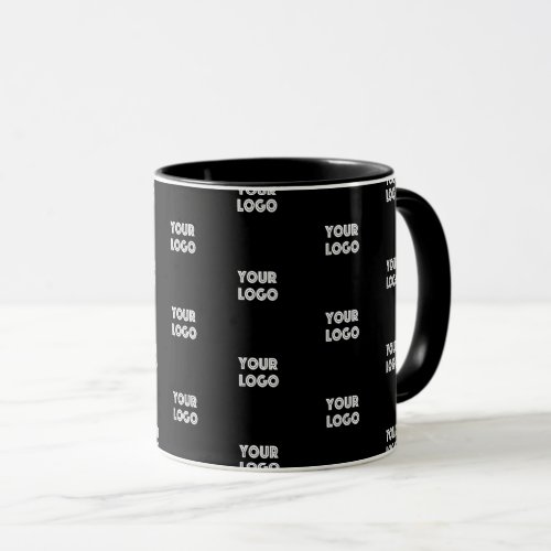 Your Logo Simple Repeating Logo  Black Mug