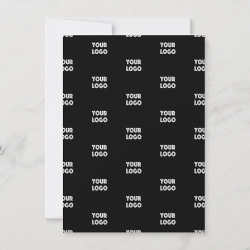 Your Logo Simple Repeating Logo  Black Note Card