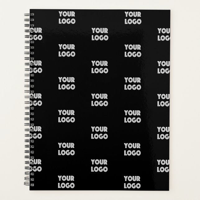 Your Logo Simple Repeating Logo | Black Planner (Front)