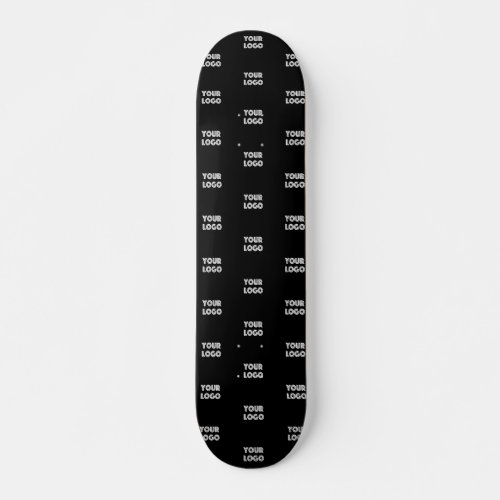 Your Logo Simple Repeating Logo  Black Skateboard