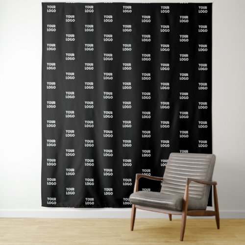 Your Logo Simple Repeating Logo  Black Tapestry
