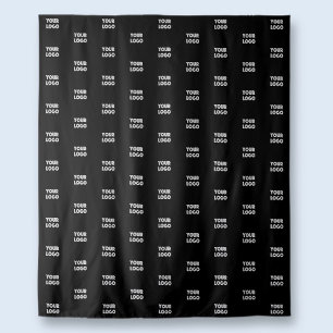 Your Logo Simple Repeating Logo Black Tapestry