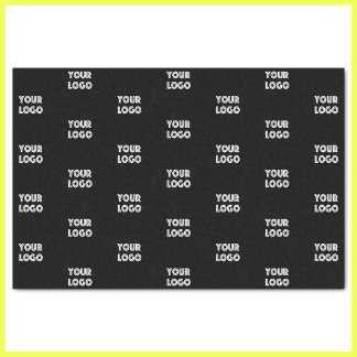 Your Logo Simple Repeating Logo | Black Tissue Paper
