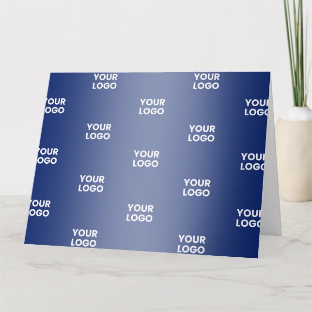 Your Logo Simple Repeating Logo | Blue Gradient Card (Front)