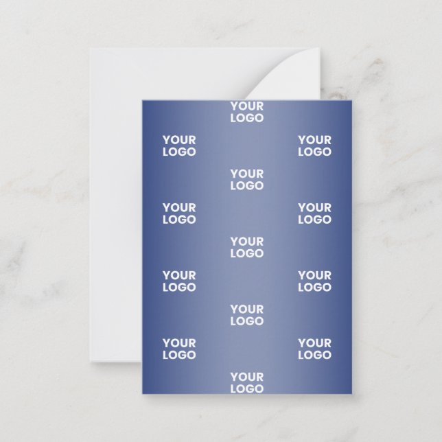 Your Logo Simple Repeating Logo | Blue Gradient Note Card (Front)