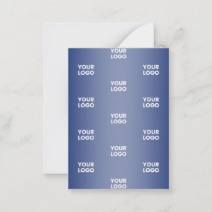 Your Logo Simple Repeating Logo Blue Gradient Note Card