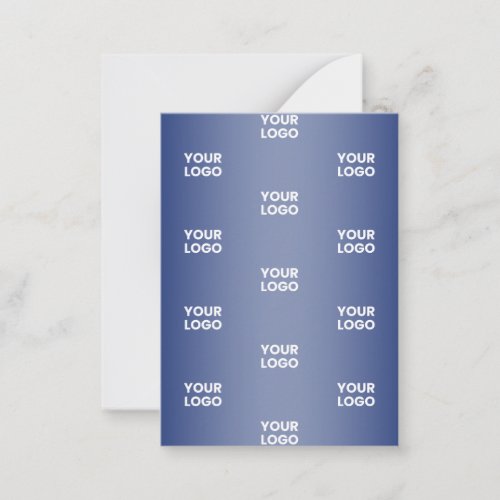 Your Logo Simple Repeating Logo  Blue Gradient Note Card