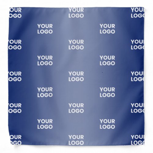 Your Logo Simple Repeating Logo Navy Blue Gradient Bandana