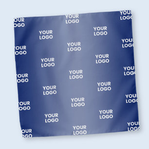 Your Logo Simple Repeating Logo Navy Blue Gradient Bandana