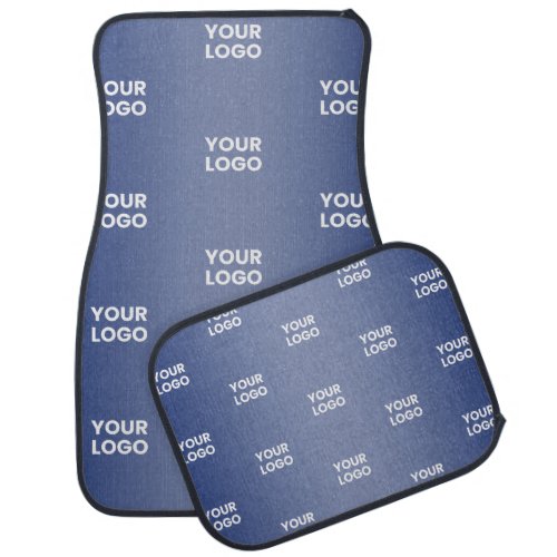 Your Logo Simple Repeating Logo Navy Blue Gradient Car Floor Mat