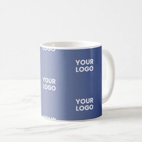 Your Logo Simple Repeating Logo Navy Blue Gradient Coffee Mug