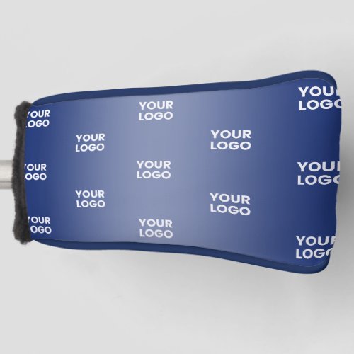 Your Logo Simple Repeating Logo Navy Blue Gradient Golf Head Cover