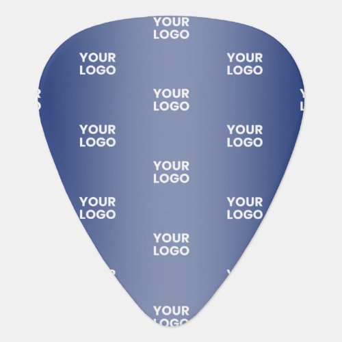 Your Logo Simple Repeating Logo Navy Blue Gradient Guitar Pick